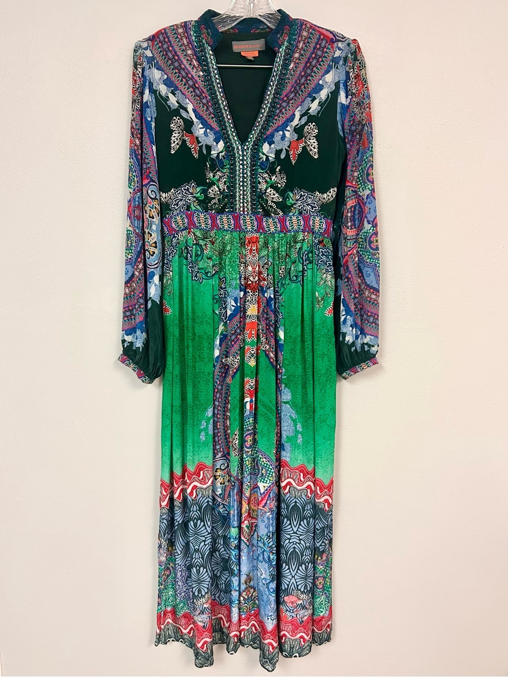 BHANUNI BY JYOTI 🌿 Beaded & Embroidered Maxi Dress - Size 6